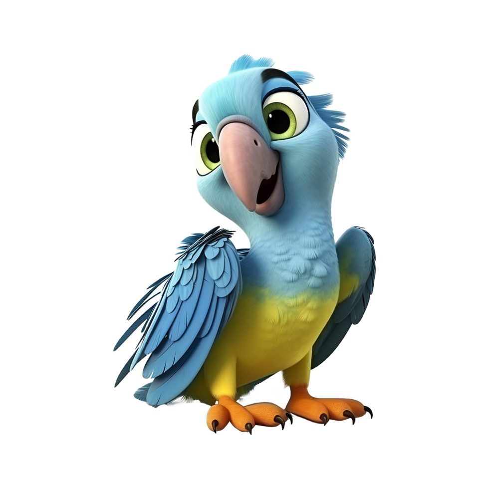 AI generated Macaw parrot on a branch isolated on transparent background png