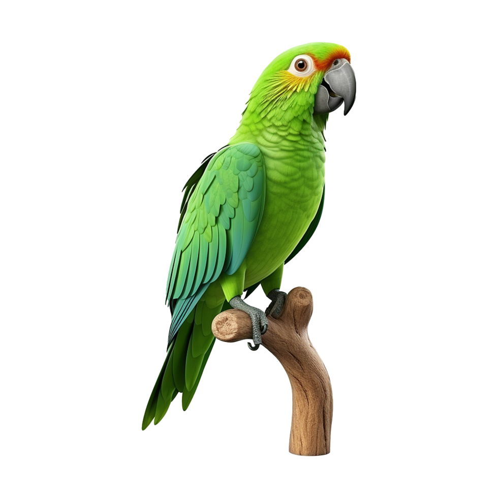 AI generated Macaw parrot on a branch isolated on transparent background png