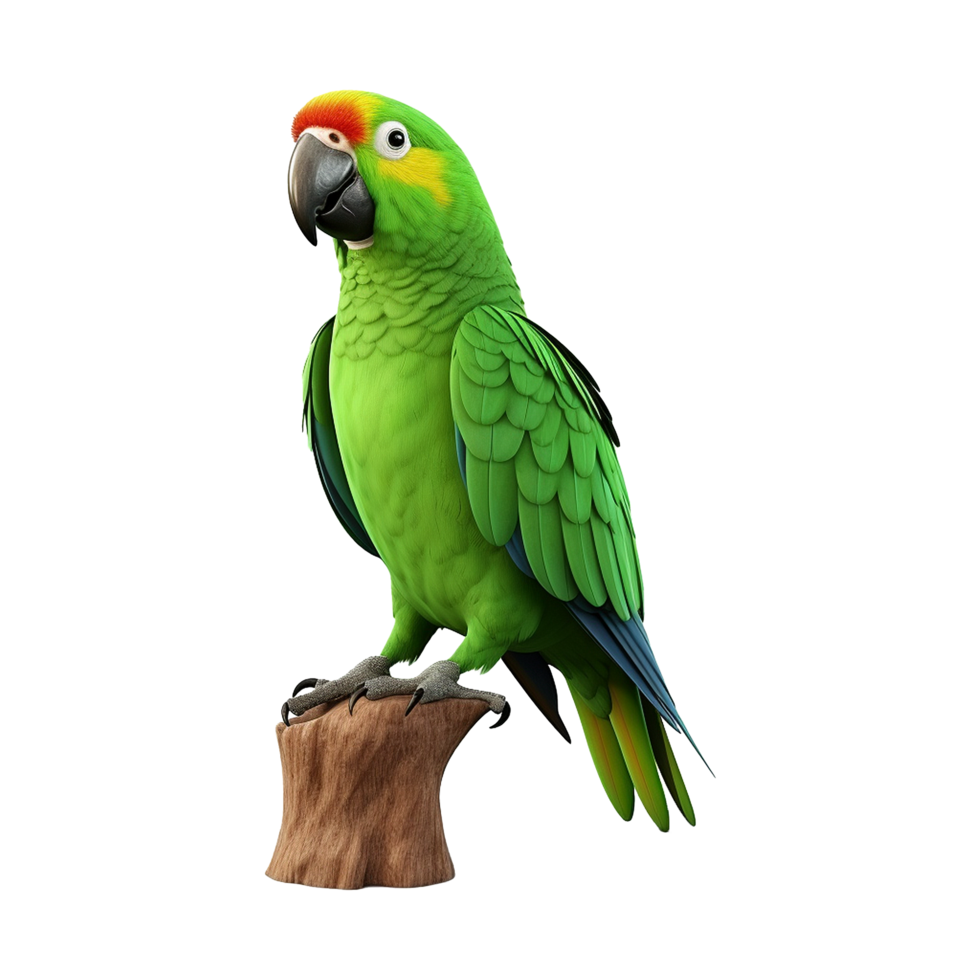 AI generated Macaw parrot on a branch isolated on transparent background png