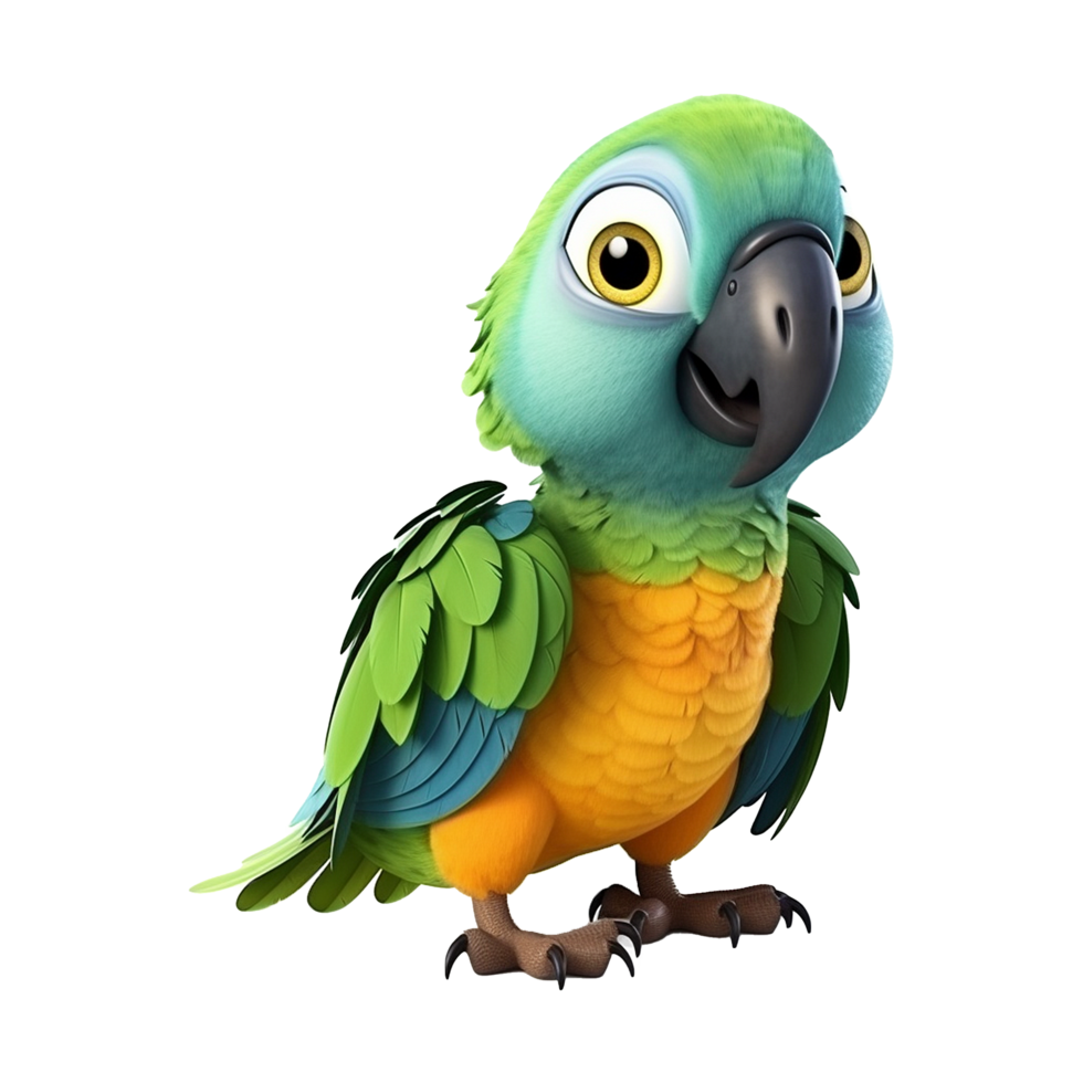 AI generated Macaw parrot on a branch isolated on transparent background png psd