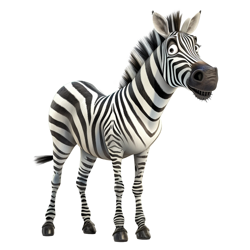 ai generiert Zebra isoliert auf transparent Hintergrund png