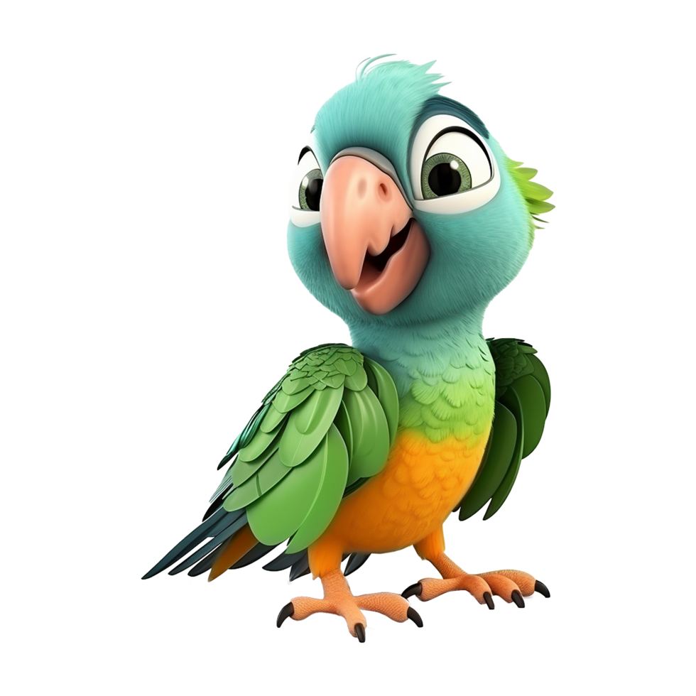 AI generated Macaw parrot on a branch isolated on transparent background png psd