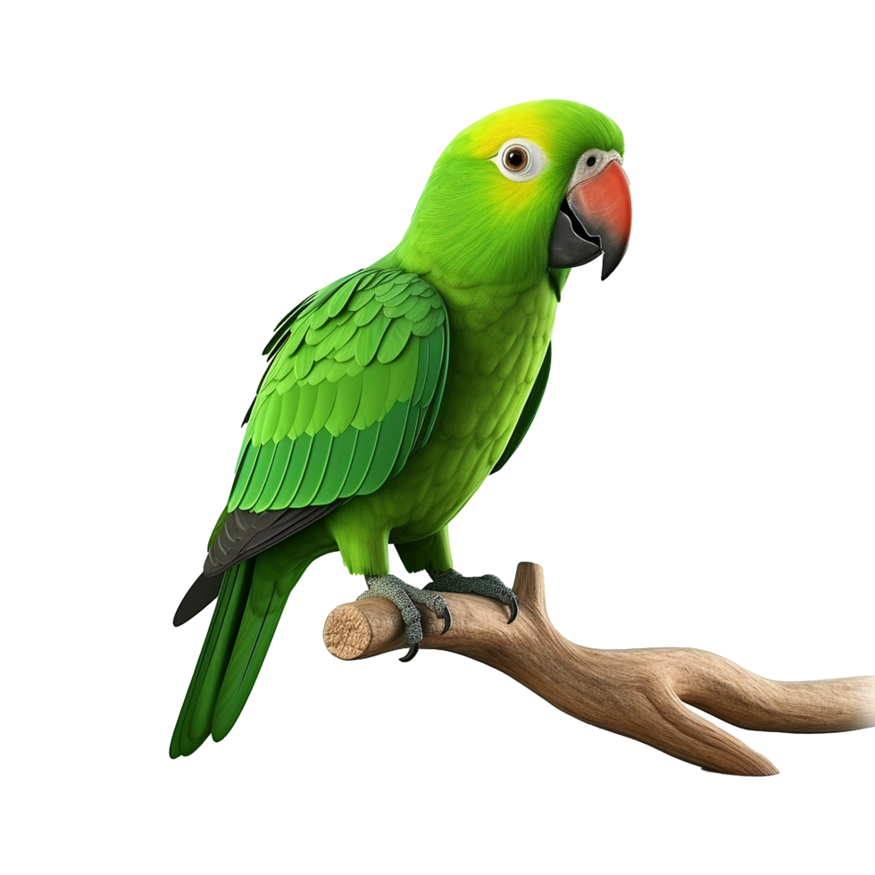 AI generated Macaw parrot on a branch isolated on transparent background png