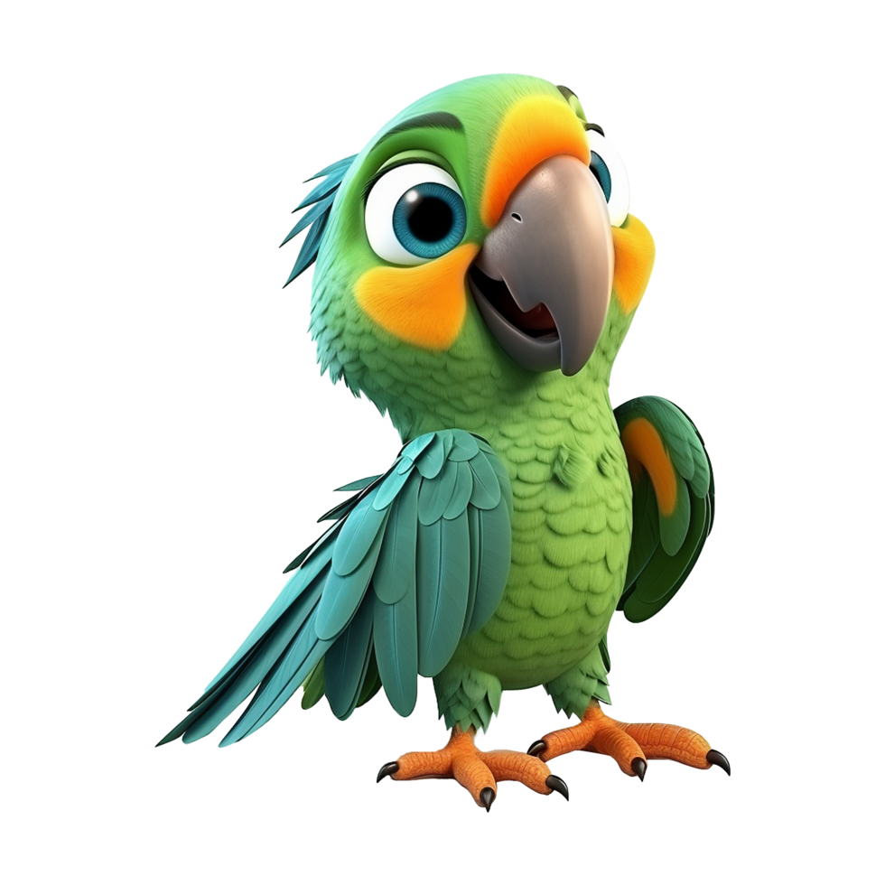 AI generated Macaw parrot on a branch isolated on transparent background png