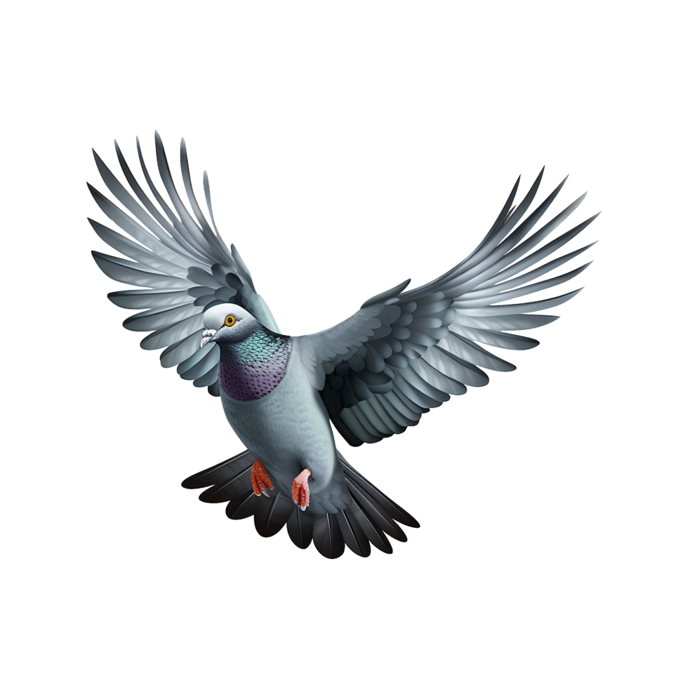 AI generated Flying pigeon isolated on transparent background png