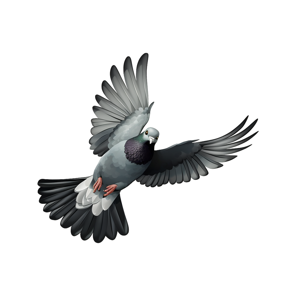 AI generated Flying pigeon isolated on transparent background png