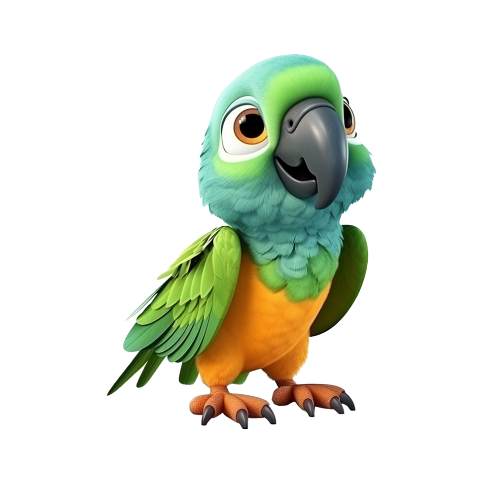 AI generated Macaw parrot on a branch isolated on transparent background png