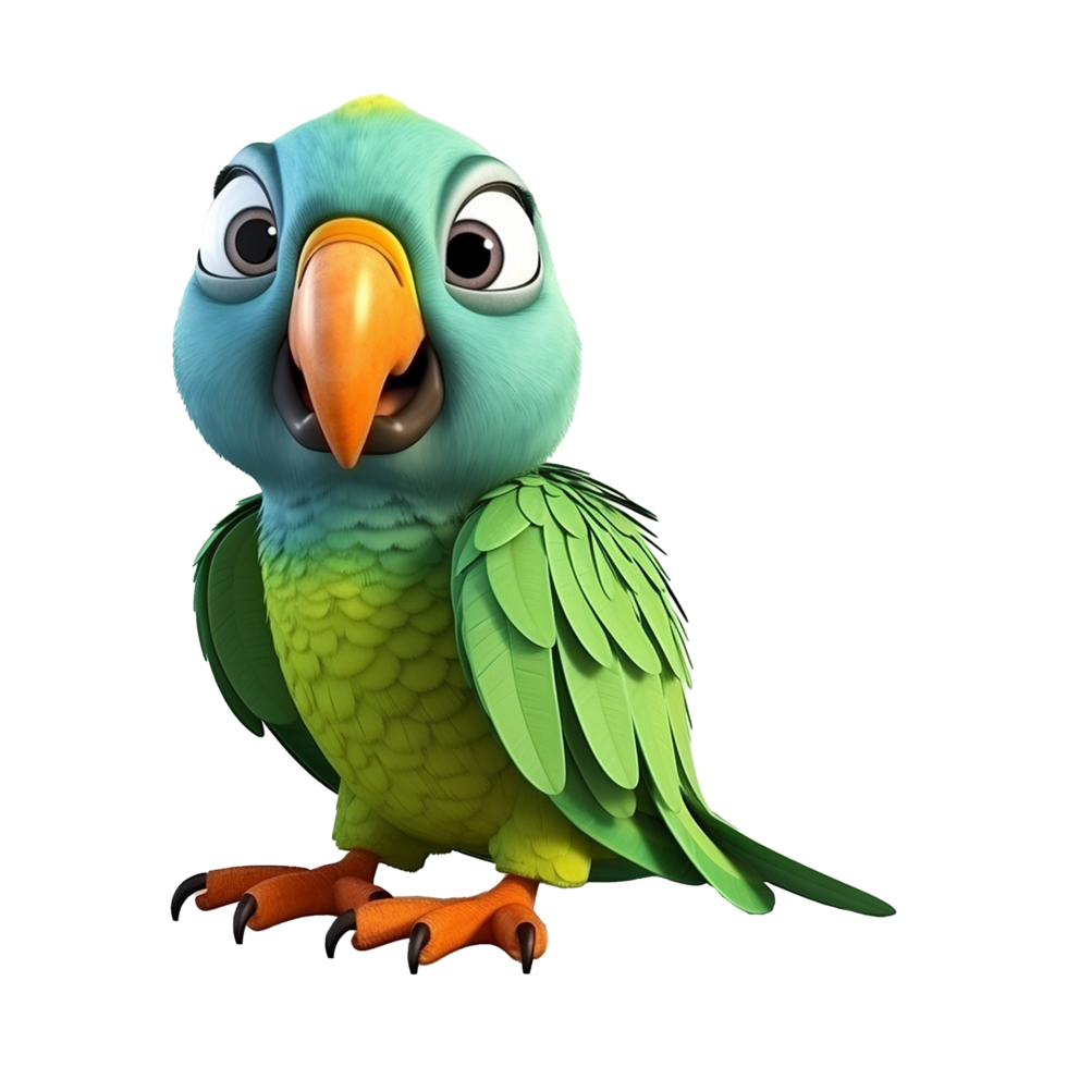 AI generated Macaw parrot on a branch isolated on transparent background png