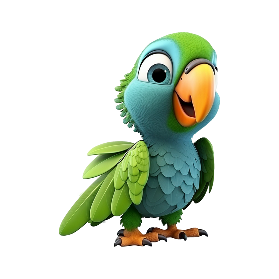 AI generated Macaw parrot on a branch isolated on transparent background png