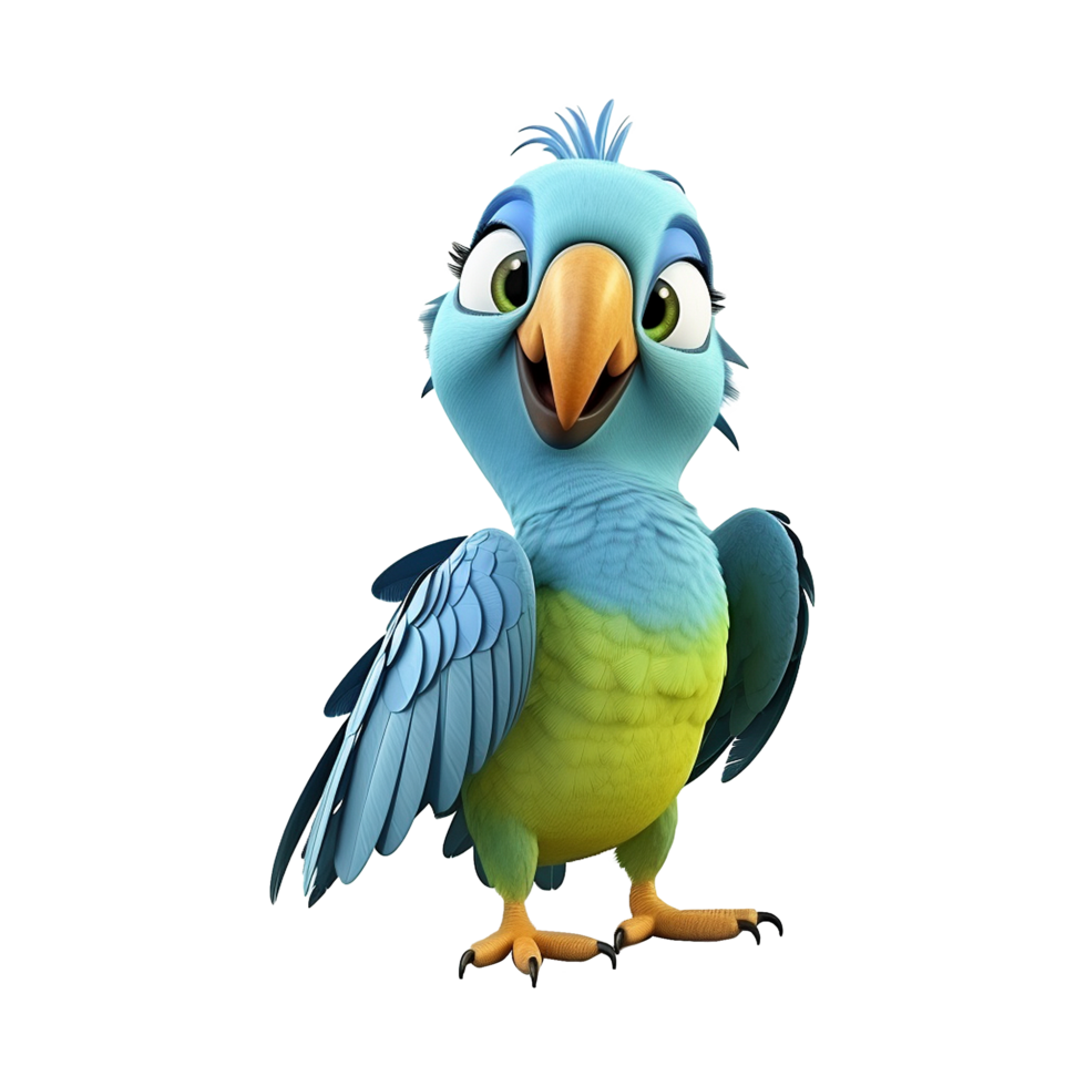 AI generated Macaw parrot on a branch isolated on transparent background png psd