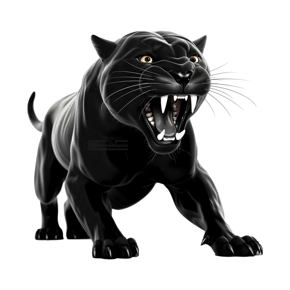 AI generated Black Panther isolated on transparent background png