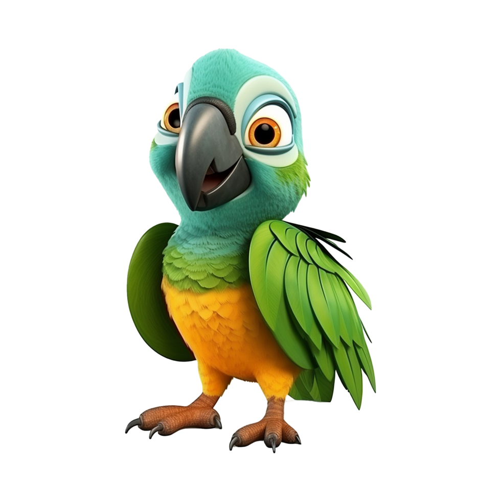 AI generated Macaw parrot on a branch isolated on transparent background png