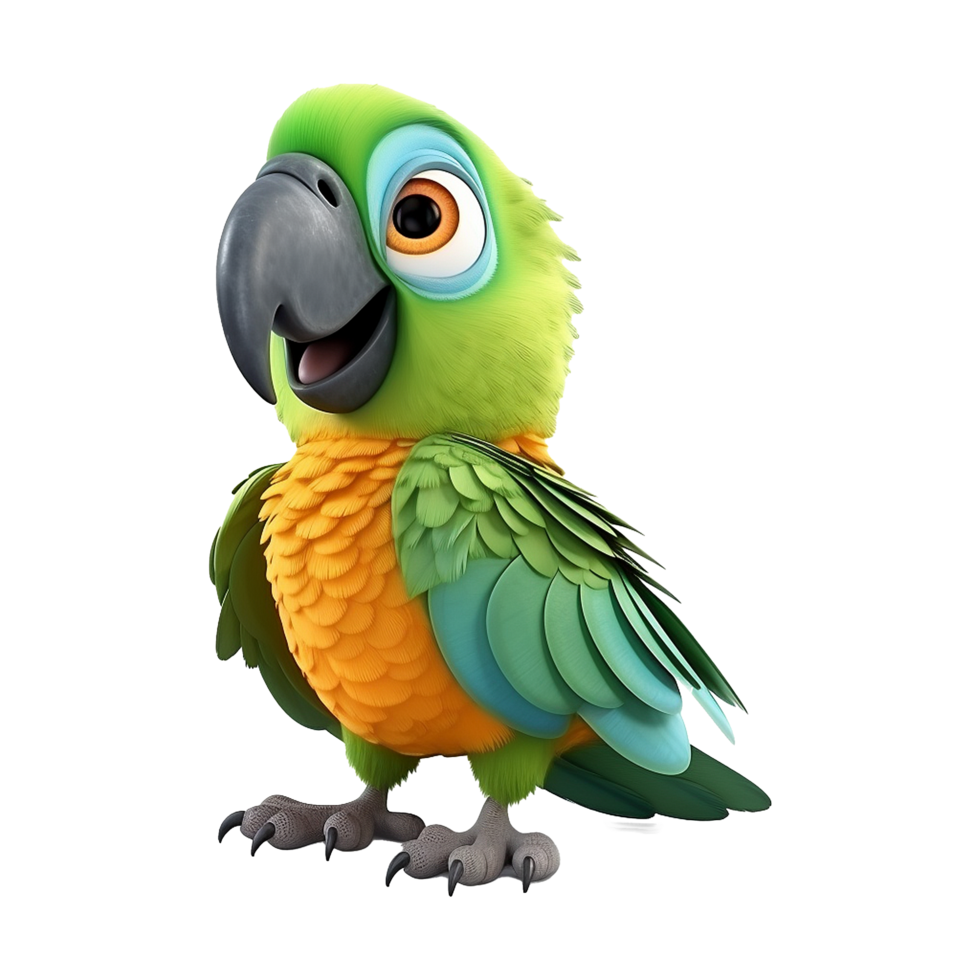 AI generated Macaw parrot on a branch isolated on transparent background png