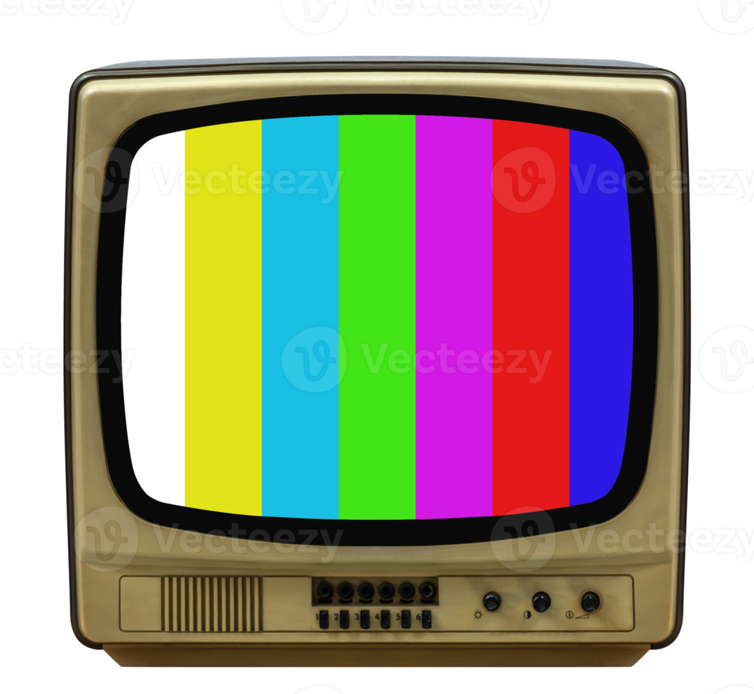 Golden retro television png