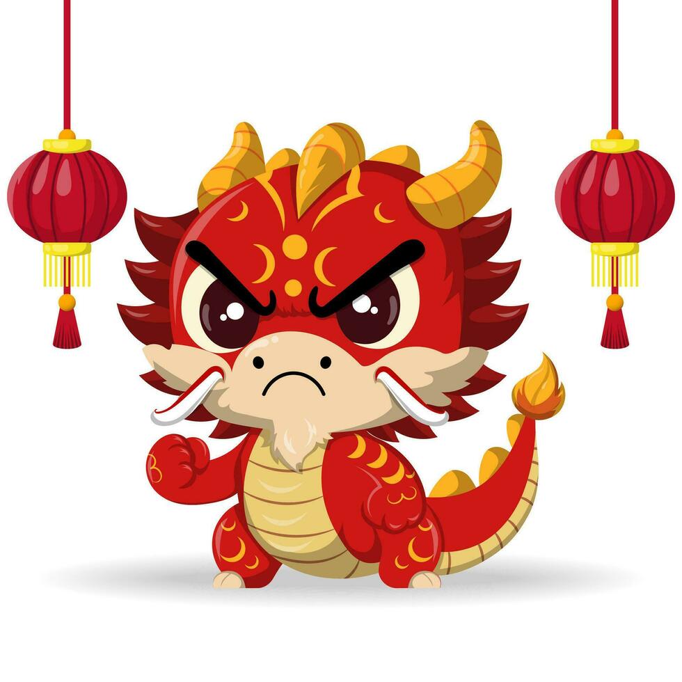 Cute Dragon Vector Illustration Special Chinese New Year