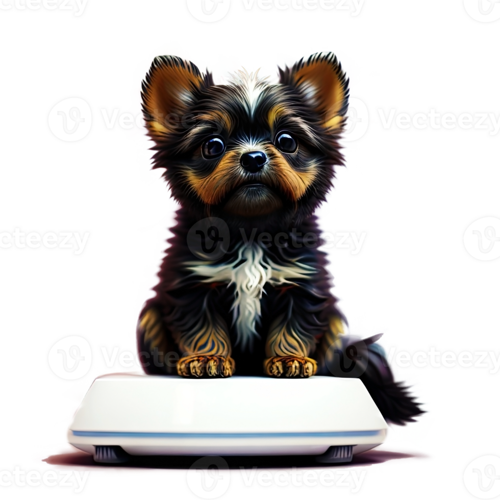 AI generated Close-up cute dog sitting on transparent background.Generative AI. png