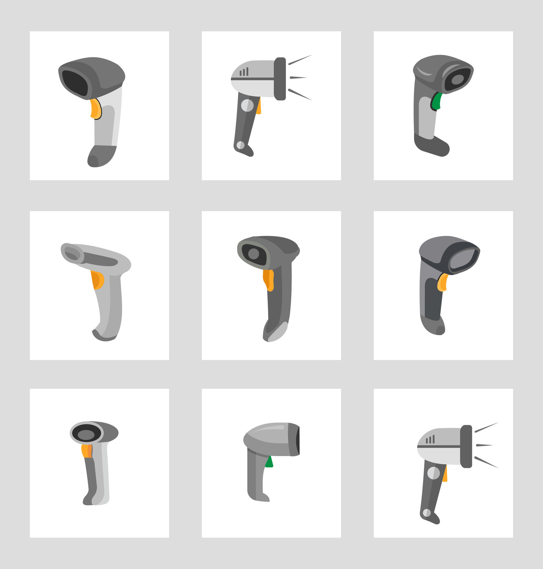 Barcode Scanner illustration Illustration Vector Clip Art Collection