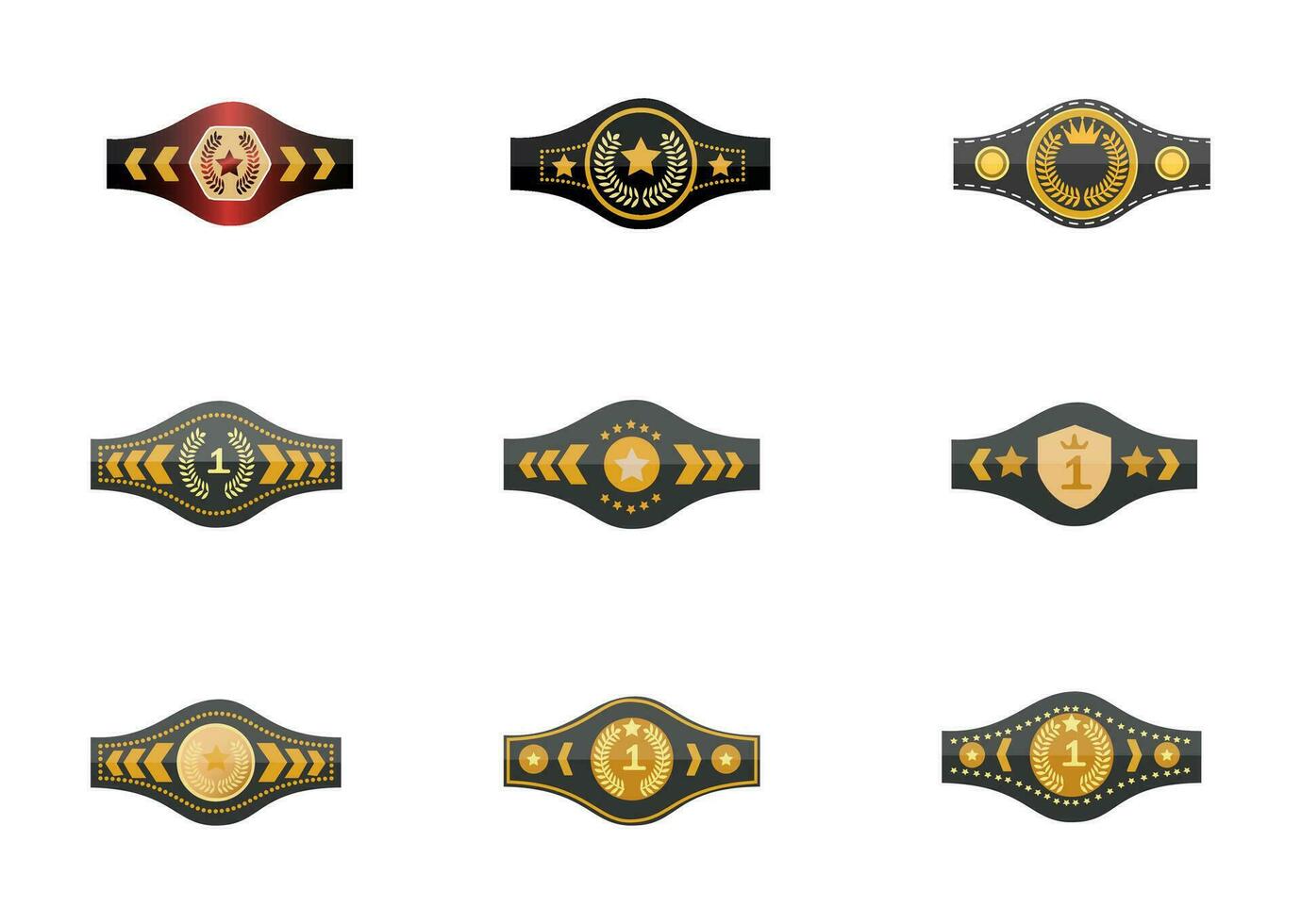 Best Championship Vector Clip Art Illustration Collection, Sport, Championship, Gold, Success, Champion Badge, Medal Victory, Trophy, Winner Isolated Certificate, Reward Element Shape, Silver, Gold.