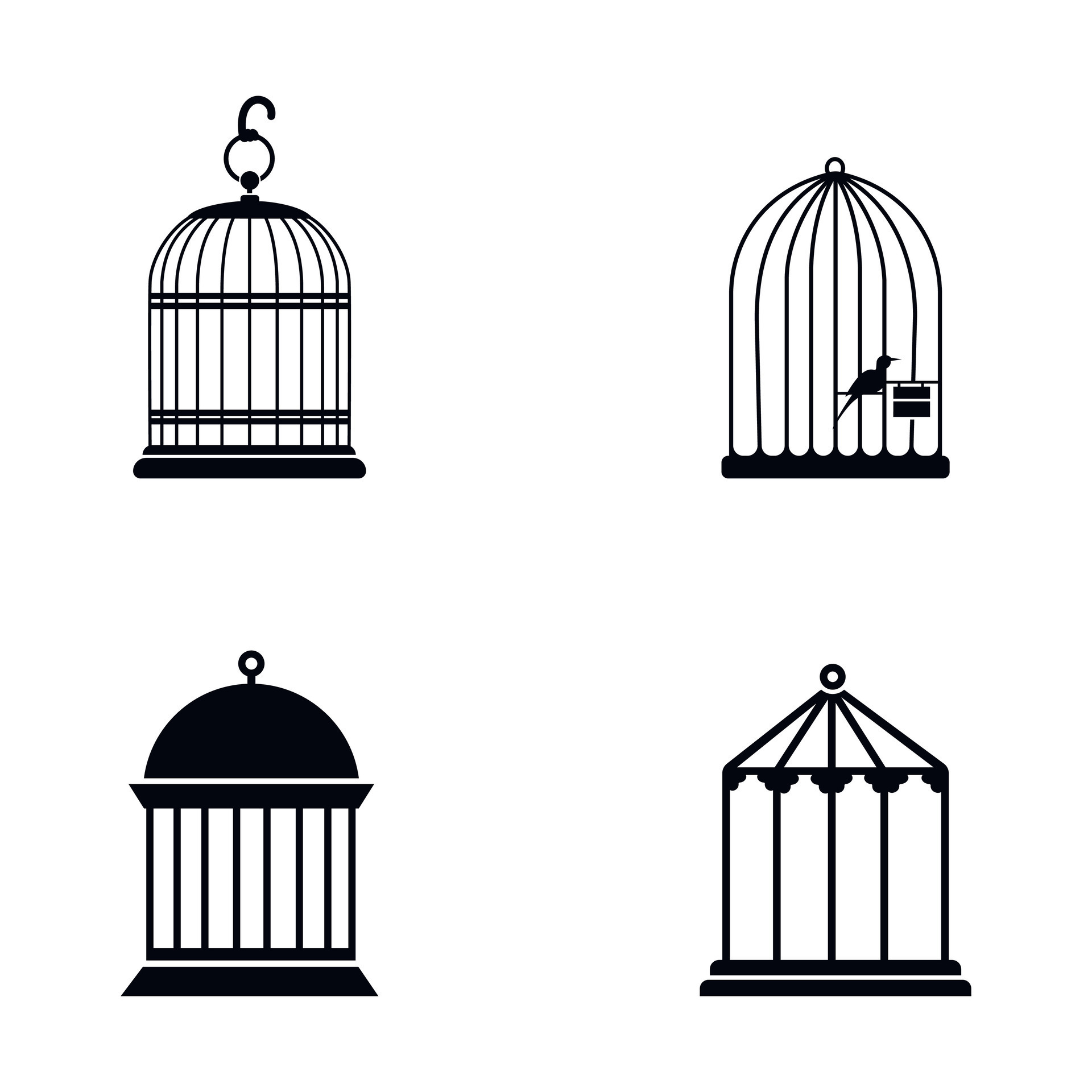 Best Premium HiQuality Bird Cage Vector Clip Art Big Collection With