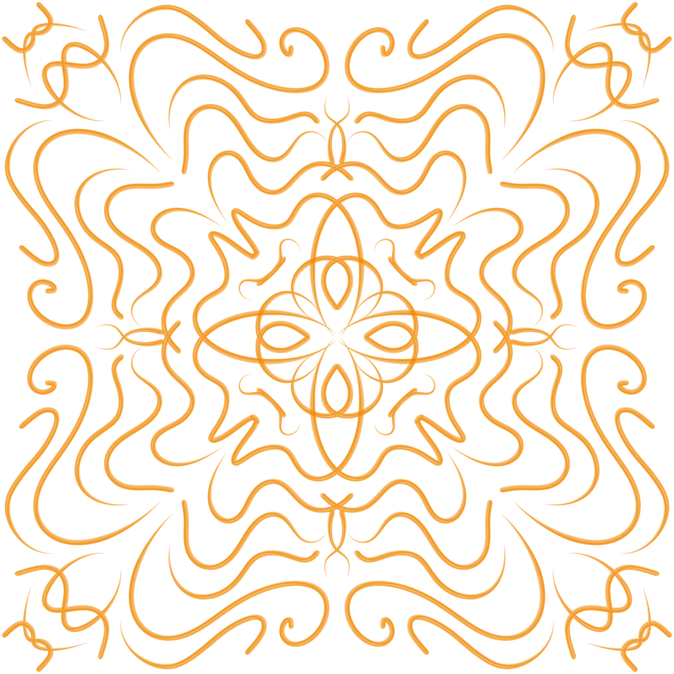 Orange Doodle Floral Pattern png