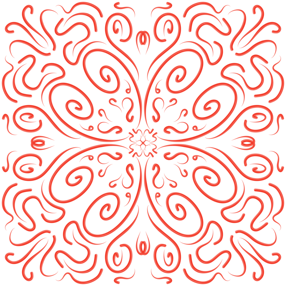 Red Doodle Floral Pattern png