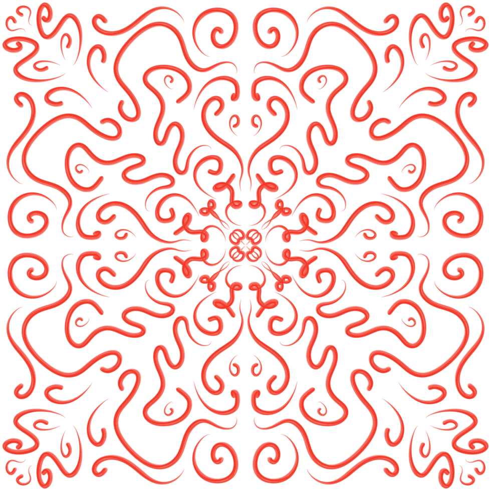 Red Doodle Floral Pattern png