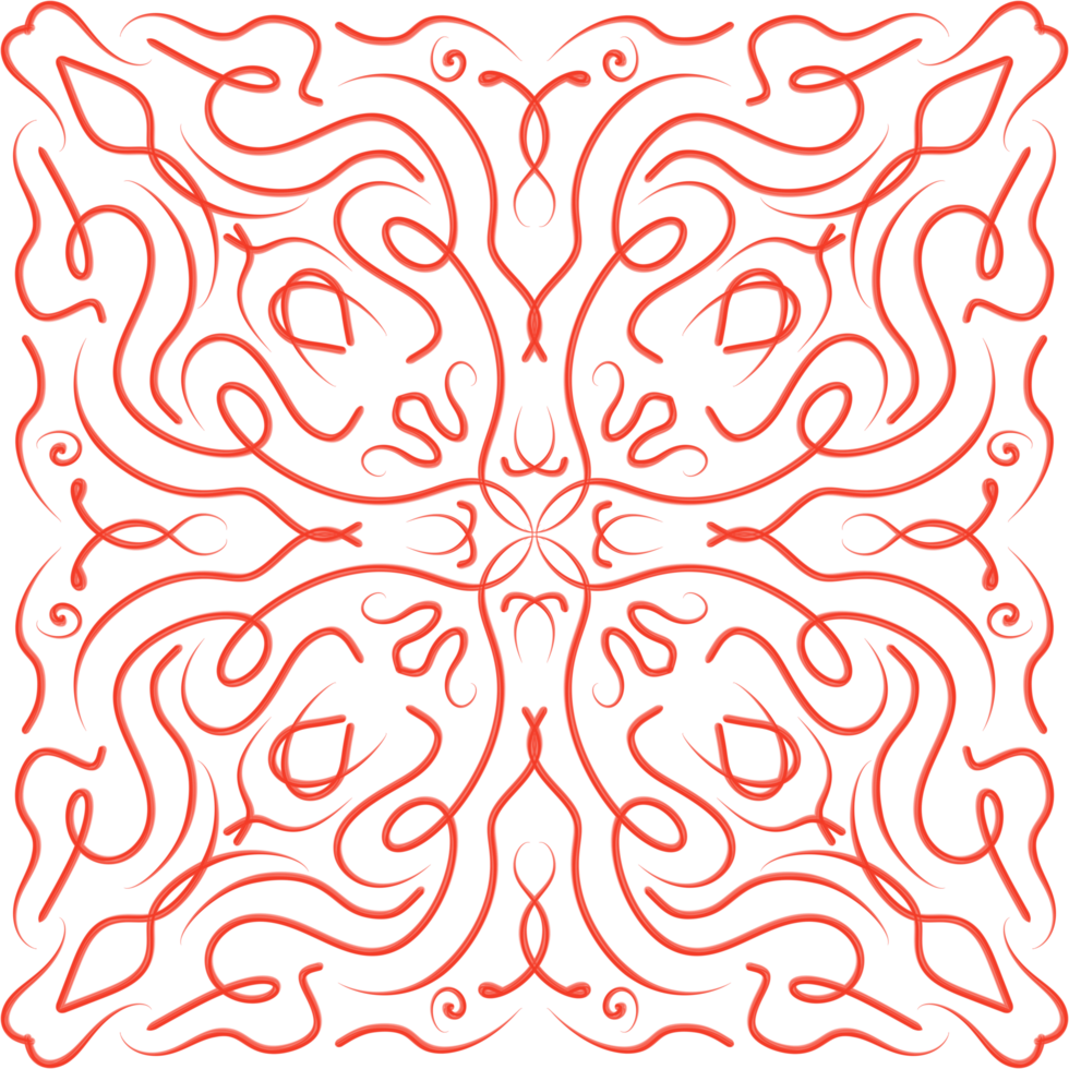 Red Doodle Floral Pattern png