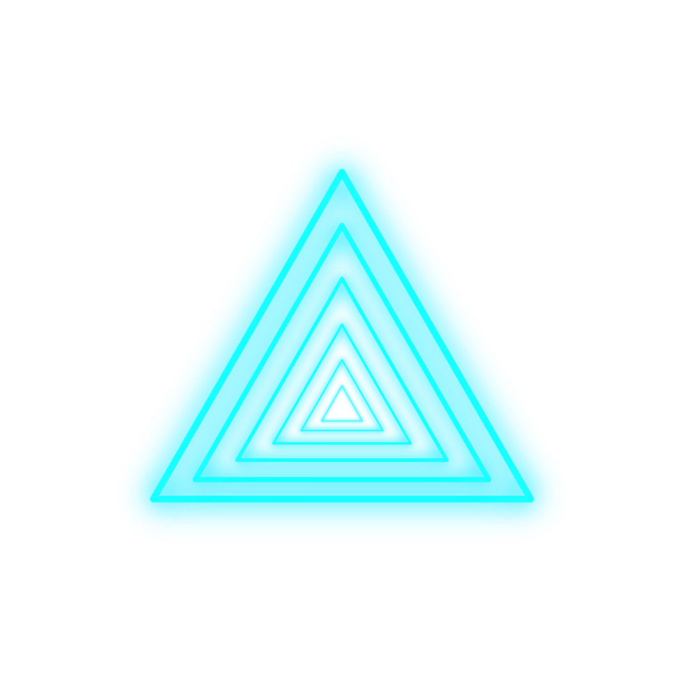 Cyan Neon Triangle png