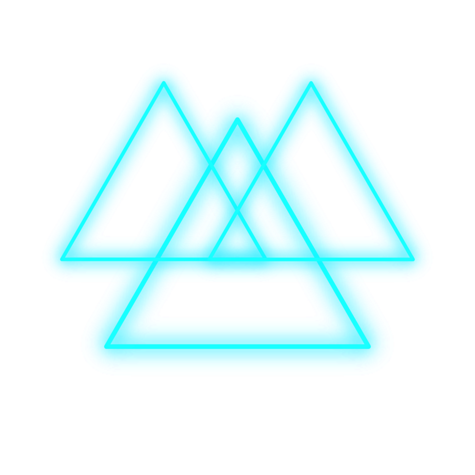 Cyan Neon Triangle png