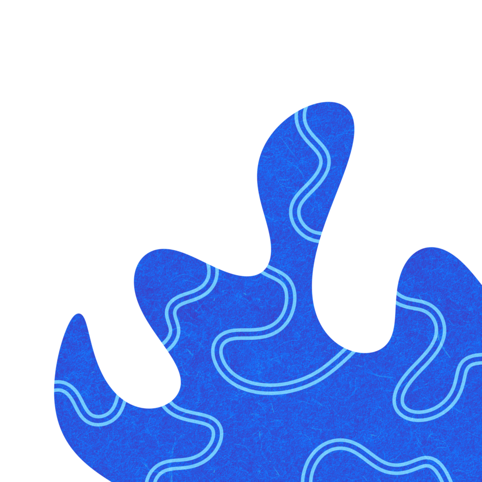 Blue Wavy Corner Shape png