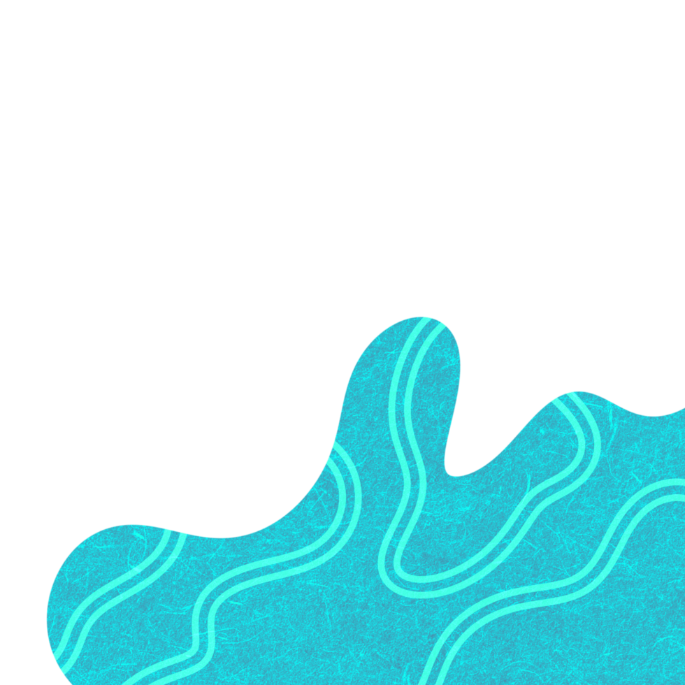 Cyan Wavy Corner Shape png