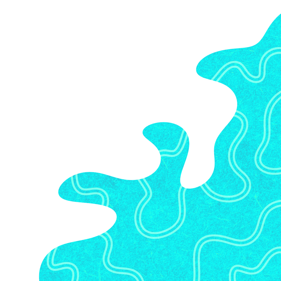 Cyan Wavy Corner Shape png