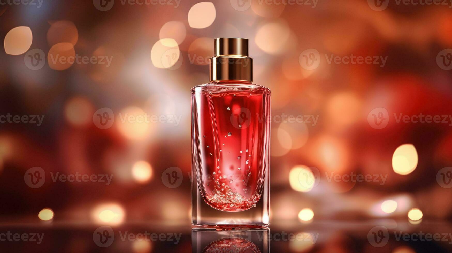 ai generado lujo perfume, cosmético prima vaso botella. bandera, póster para belleza promoción de elegante producto para anuncios en cubierto seda tela ropa elegantes antecedentes con perlas generativo ai foto