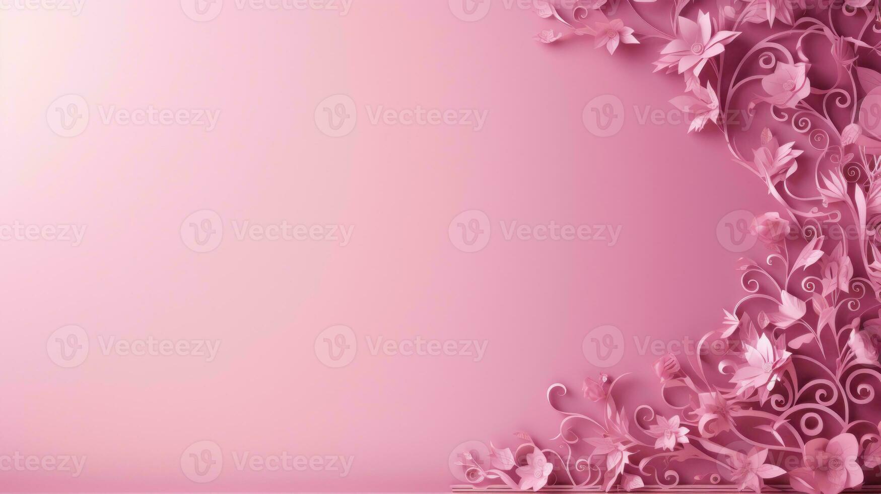 Flower with decoration design for International Women's Day, breast cancer awareness, Mother's day, Valentine's Day. Concept design for ad, social media, flyer. Generative AI photo