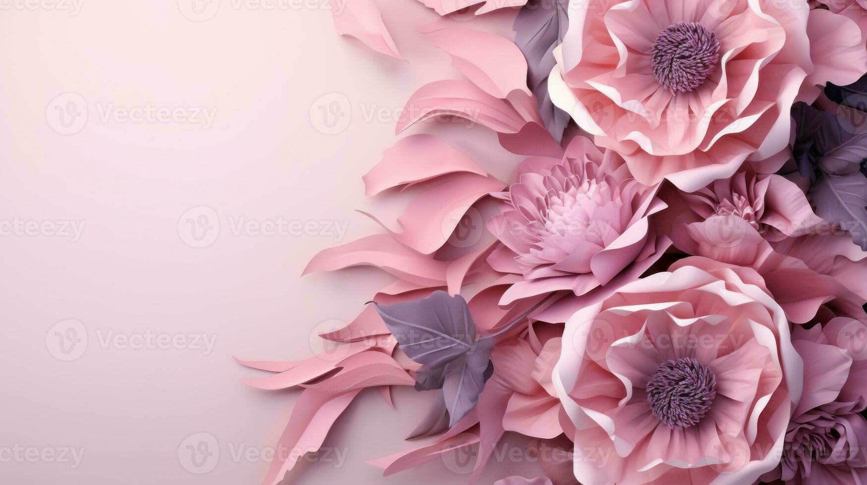 Flower with decoration design for International Women's Day, breast cancer awareness, Mother's day, Valentine's Day. Concept design for ad, social media, flyer. Generative AI photo