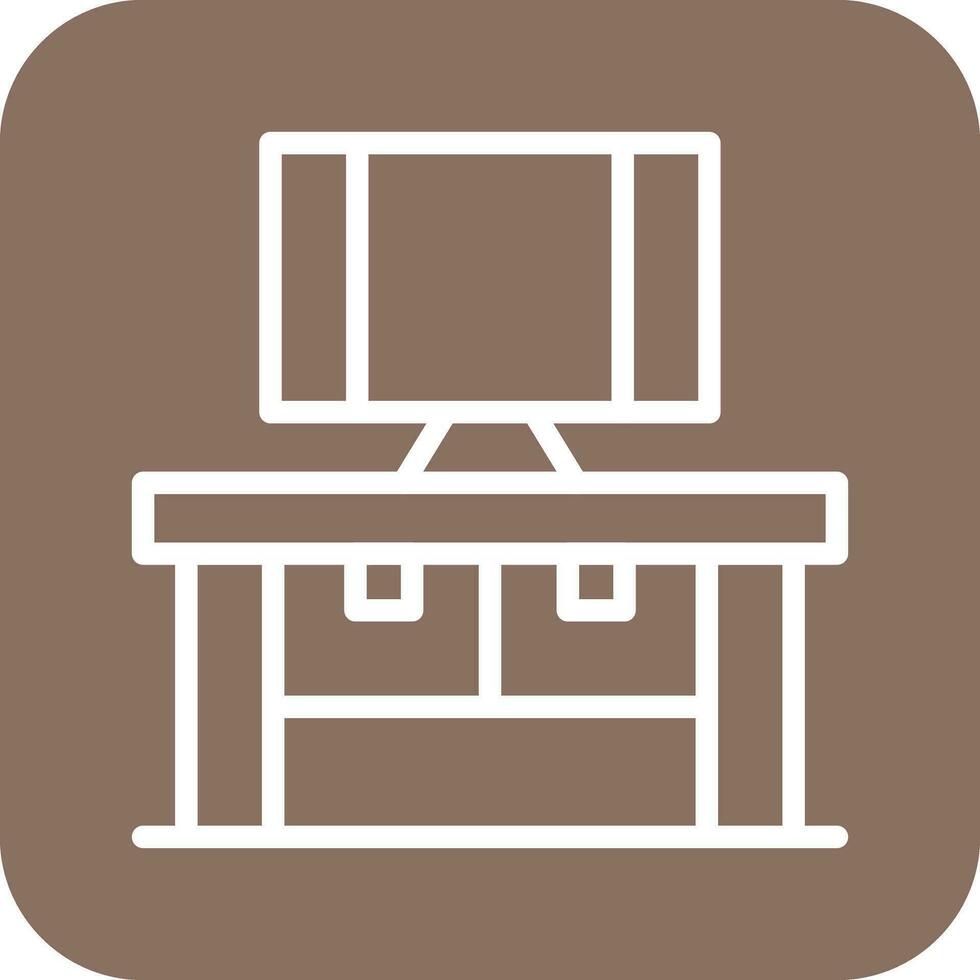 Computer Table Vector Icon