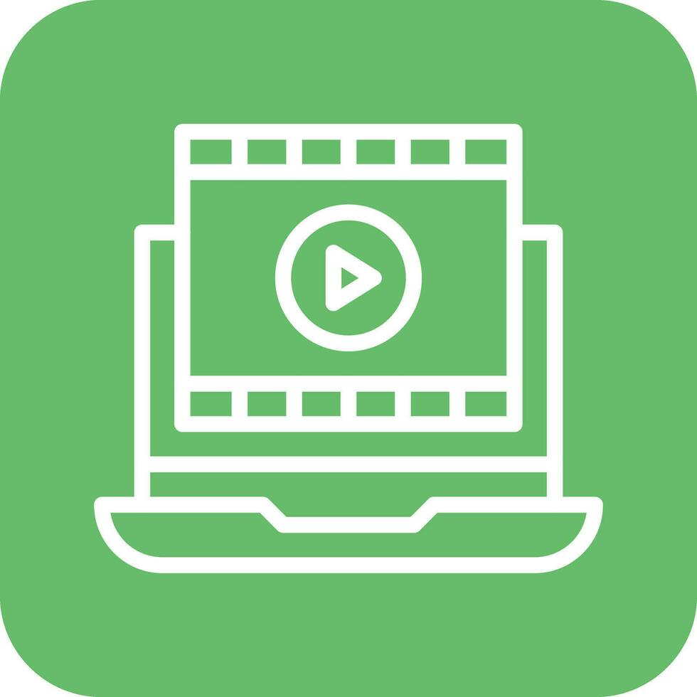 Film on Laptop Vector Icon