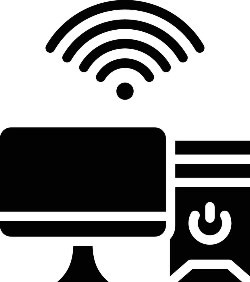 computadora Wifi vector icono vector icono