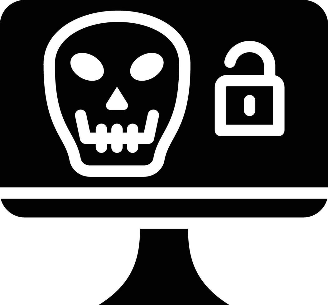 Computer Hacked Vector Icon Vector Icon