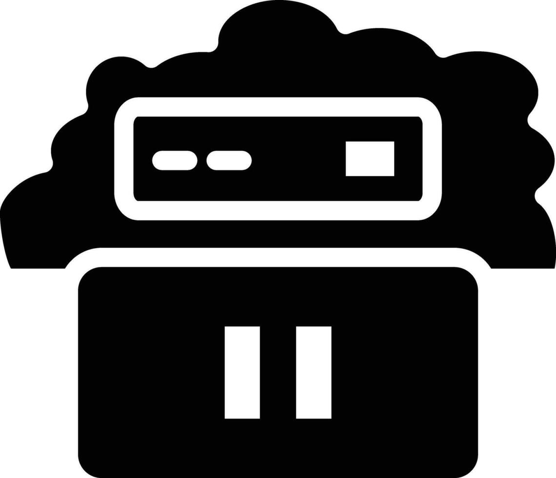 nube vídeo pausa vector icono