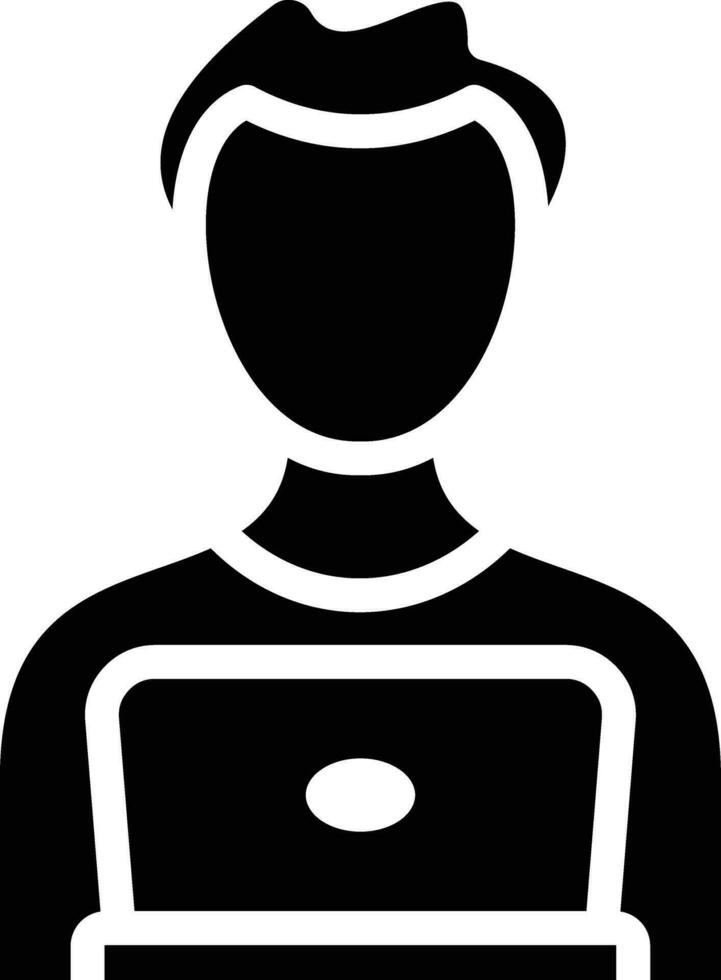 Student using Laptop Vector Icon