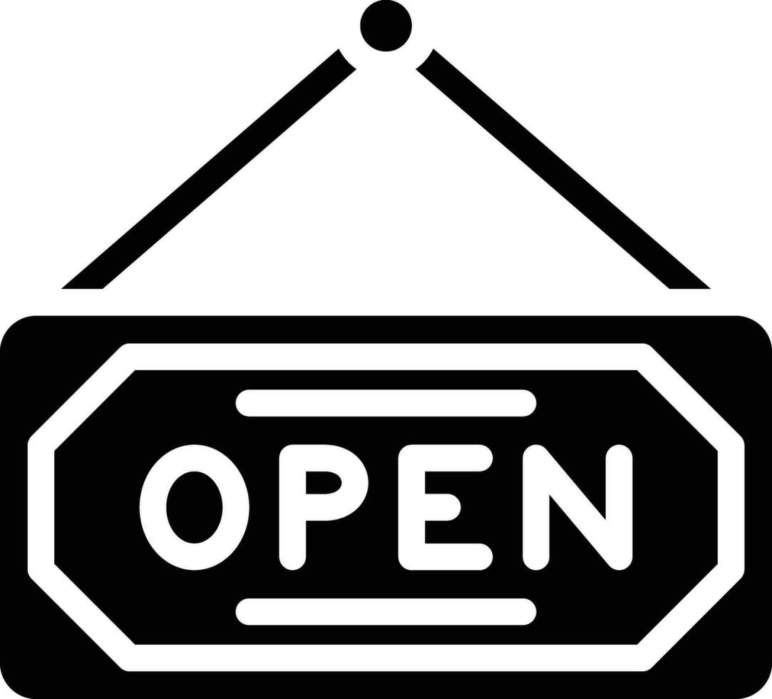 abierto Tienda firmar vector icono