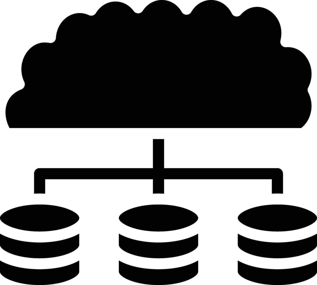 icono de vector de base de datos en la nube