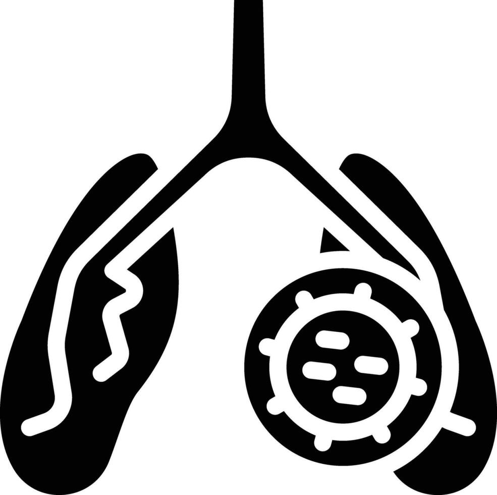 icono de vector de infección de pulmones