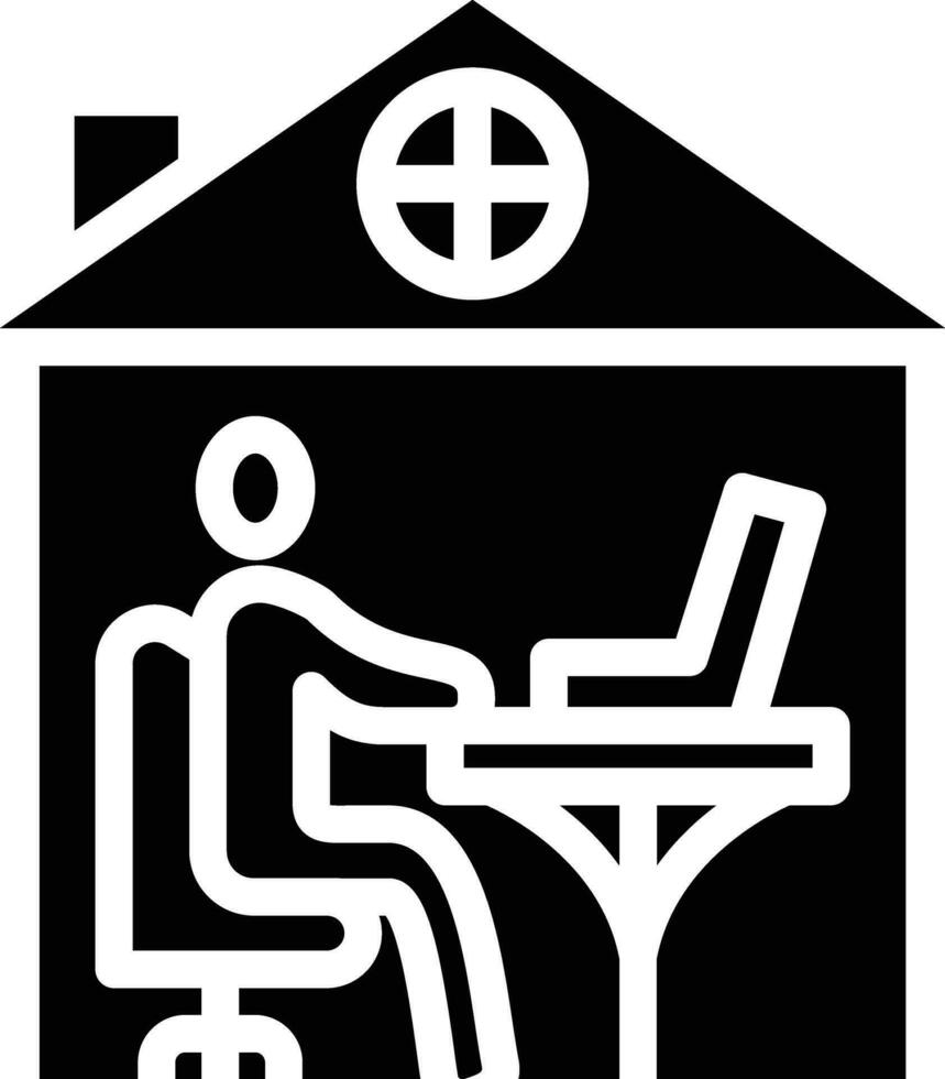 icono de vector de trabajo en casa