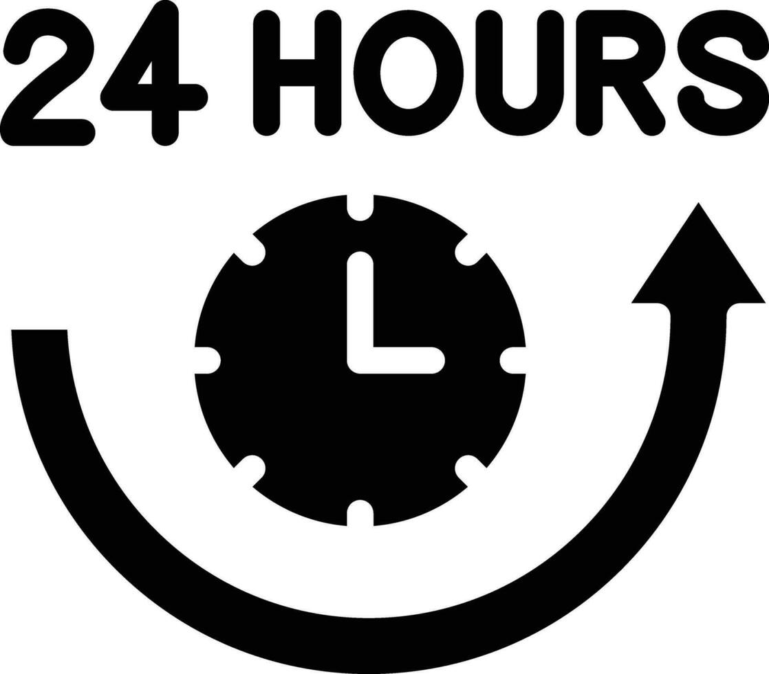 Icono de vector de 24 horas