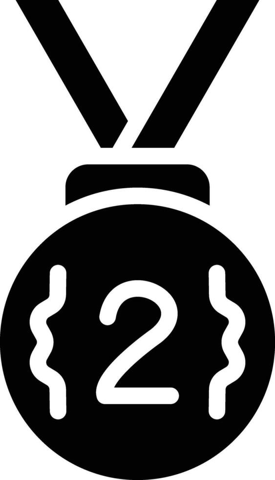 plata medalla vector icono