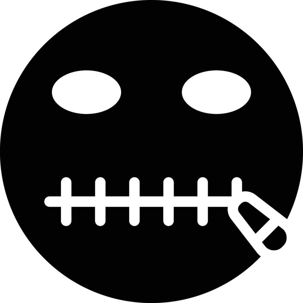 Zipper Mouth Face Vector Icon
