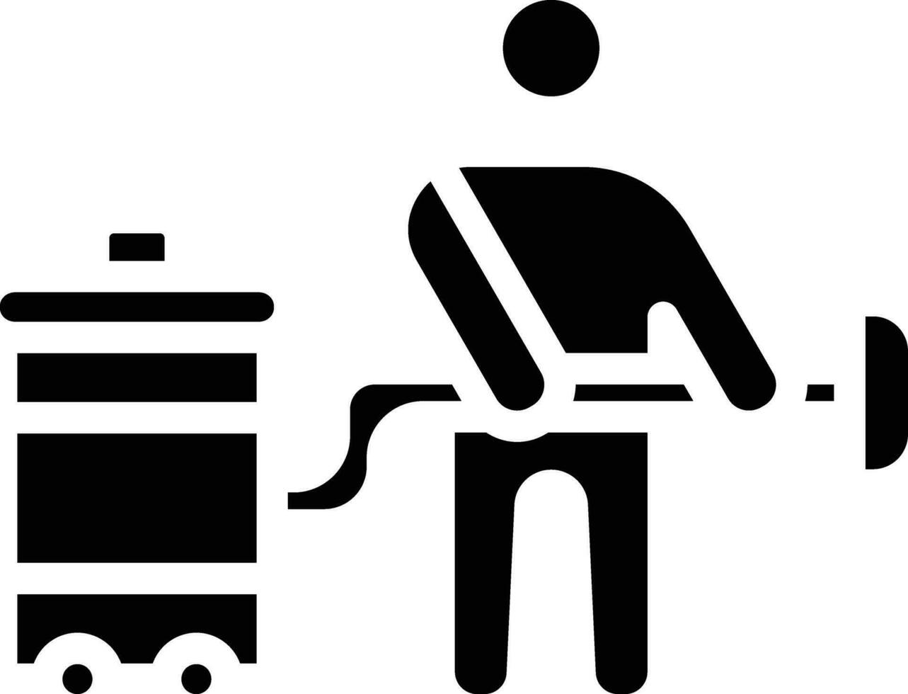 Man Doing Vacuum Vector Icon