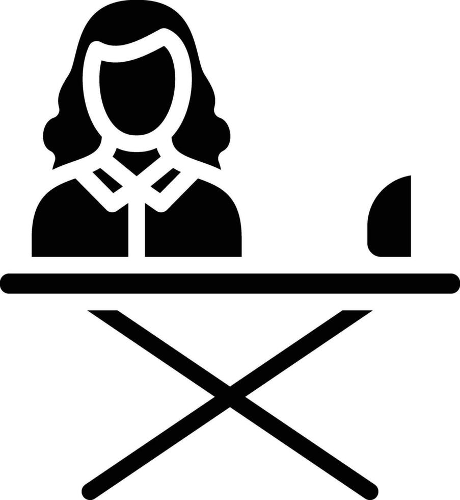 Woman Ironing Clothes Vector Icon